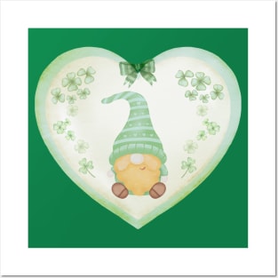 Irish Heart Gnome Posters and Art